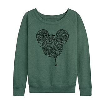 Disney's Mickey Mouse Women's Spider Web French Terry Long Sleeve Tee