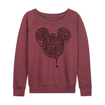 Disney's Mickey Mouse Women's Spider Web French Terry Long Sleeve Tee