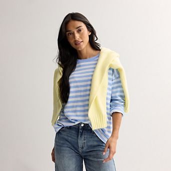 Women's Sonoma Goods For Life® Striped Long Sleeve Boxy Tee