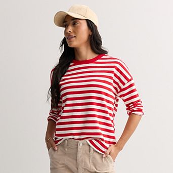 Women's Sonoma Goods For Life® Striped Long Sleeve Boxy Tee