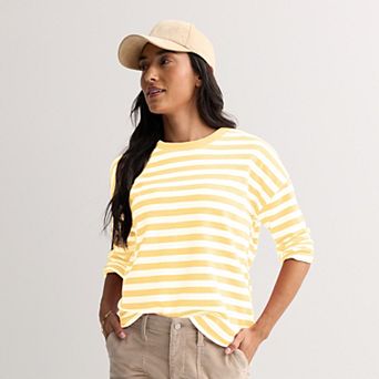 Women's Sonoma Goods For Life® Striped Long Sleeve Boxy Tee