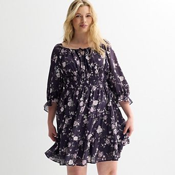 Juniors' Plus Size Liberty Love Tiered Skater Dress