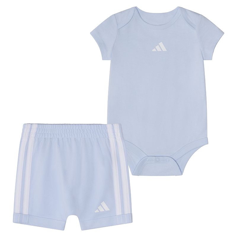 Baby Boy adidas 2-Piece Short Sleeve Bodysuit & French Terry Short Set, Boy's, 