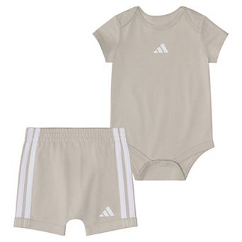 Baby Boy adidas 2 pc Short Sleeve Bodysuit & French Terry Short Set