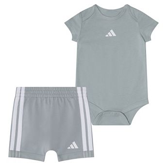 Baby Boy adidas 2 pc Short Sleeve Bodysuit & French Terry Short Set