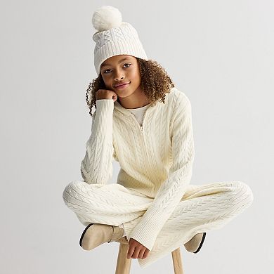 Girls 4-20 Mini Society 2-pc. Cable Zipper Hoodie & Pant Set