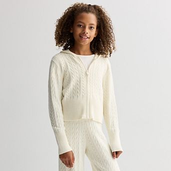 Girls 4-20 Mini Society 2 pc Cable Zipper Hoodie & Pant Set