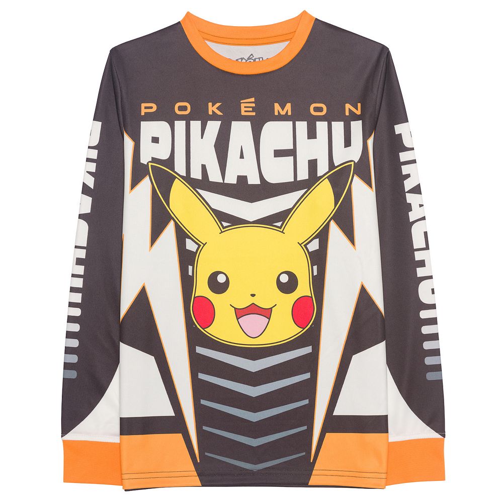 Boys 8-20 Pokémon Pikachu Long Sleeve Moto Jersey Graphic Tee