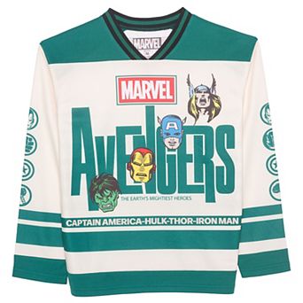 Boys 8-20 Marvel Avengers Long Sleeve Hockey Jersey Graphic Tee
