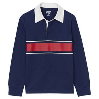 Boys 8-20 Lands' End Long Sleeve Collared Rugby Shirt