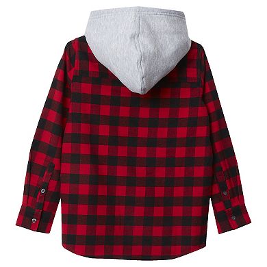 Kids 2-20 Lands' End Long Sleeve Hooded Flannel Shirt Jacket