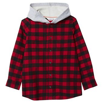 Kids 2-20 Lands' End Long Sleeve Hooded Flannel Shirt Jacket
