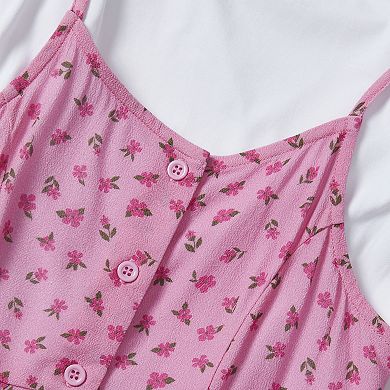 Girls Lands' End Short Sleeve Tee & Slip Dress Set