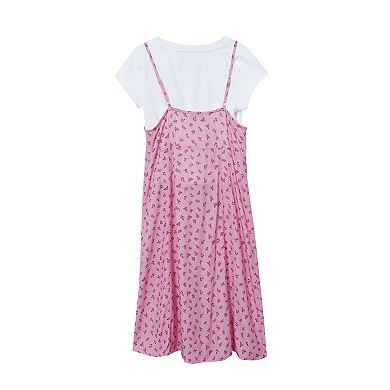 Girls Lands' End Short Sleeve Tee & Slip Dress Set