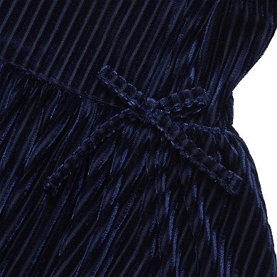 Girls Lands' End Bubble Short Sleeve Velour Dress