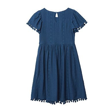 Girls Lands' End Lace Short Sleeve Dress Size