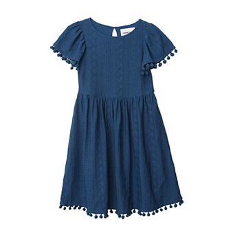 Girls Lands' End Lace Short Sleeve Dress