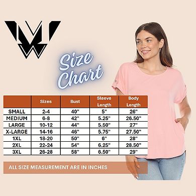 Women's Folded Short Sleeve Solid Top