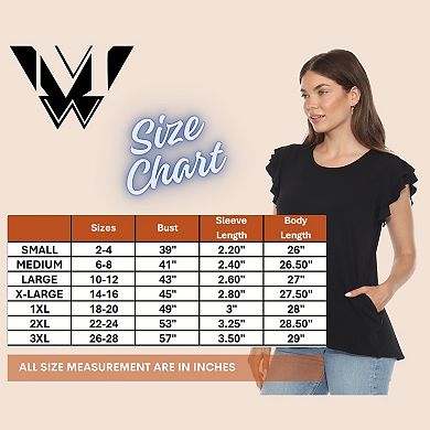 Women's Ruffle Sleeve Solid Top
