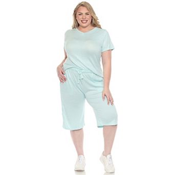 Plus Size Soft Capri Pajama Lounge Set