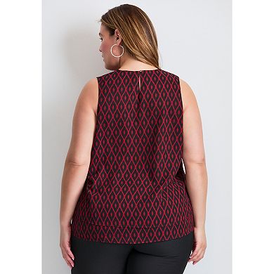 Avenue Women's Plus Size Sleeveless Double Layer Swing Tank