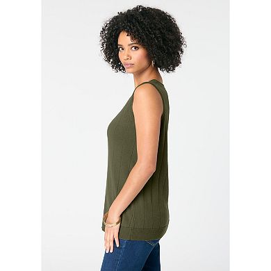 Roaman's Women's Plus Size Drop Needle Tank Lightweight Sweater Knit