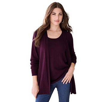 Roaman's Women's Plus Size Drop Needle Tank Lightweight Sweater Knit
