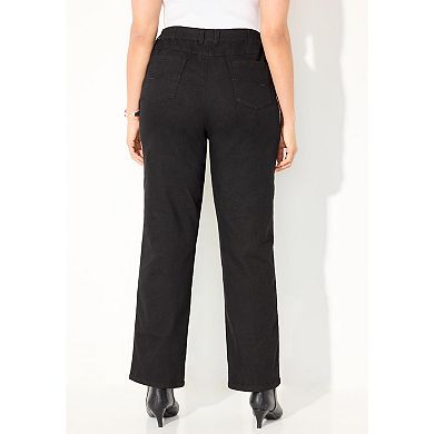 Catherines Women's Plus Size Right Fit Curvy Wide Leg Jean