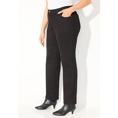 Catherines Women's Plus Size Right Fit Curvy Wide Leg Jean