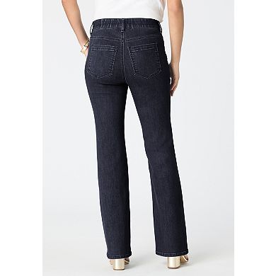 Roaman's Women's Plus Size Plus Size High-Rise Tummy Control Bootcut Jeans