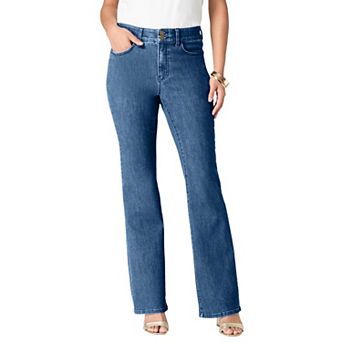 Roaman's Women's Plus Size Plus Size High-Rise Tummy Control Bootcut Jeans