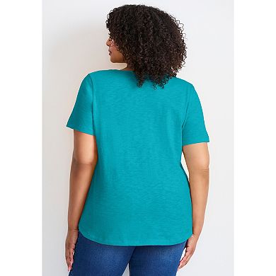 Avenue Women's Plus Size Short Sleeve Pocket Tee