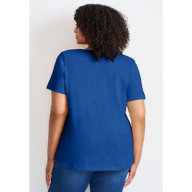 Avenue Women's Plus Size Short Sleeve Pocket Tee