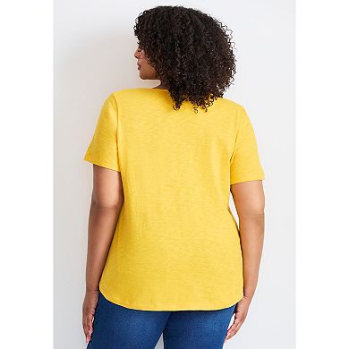 Avenue Women's Plus Size Short Sleeve Pocket Tee