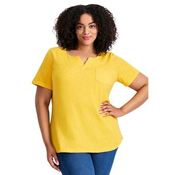 Avenue Women's Plus Size Short Sleeve Pocket Tee