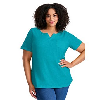 Avenue Women's Plus Size Short Sleeve Pocket Tee