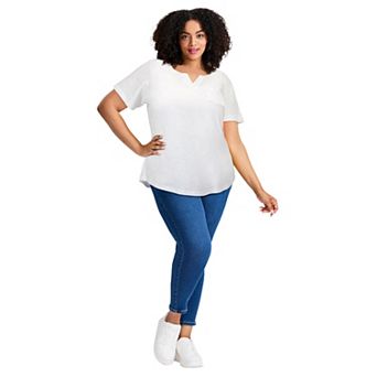 Avenue Women's Plus Size Short Sleeve Pocket Tee