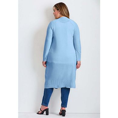 Avenue Women's Plus Size Raglan Sleeve Duster Cardigan