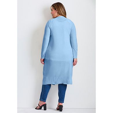 Avenue Women's Plus Size Raglan Sleeve Duster Cardigan