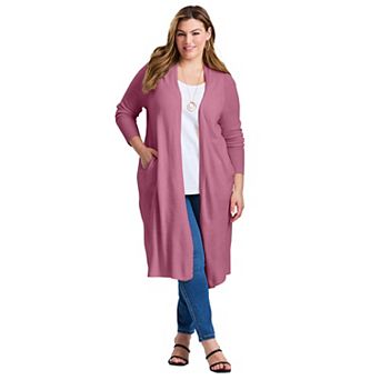 Avenue Women's Plus Size Raglan Sleeve Duster Cardigan