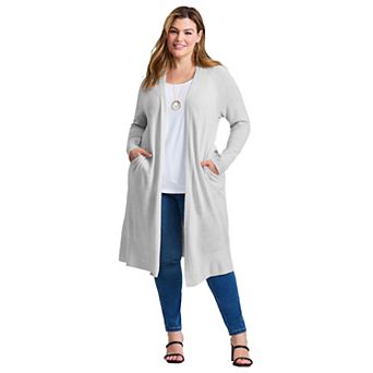 Avenue Women's Plus Size Raglan Sleeve Duster Cardigan