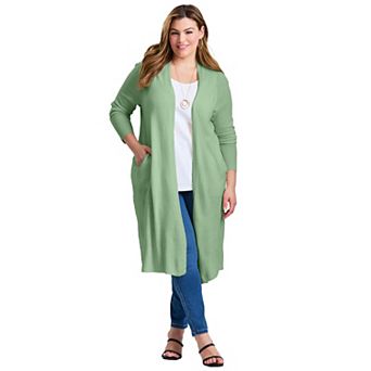Avenue Women's Plus Size Raglan Sleeve Duster Cardigan