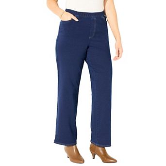 Catherines Women's Plus Size Petite The Wide Leg Knit Jean