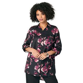 Roaman's Women's Plus Size Georgette Big Shirt