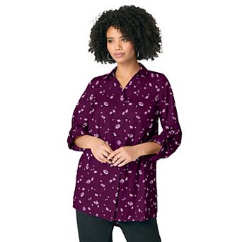 Roaman's Women's Plus Size Georgette Big Shirt