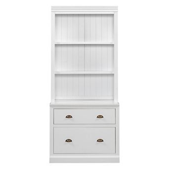 Merax 83.4"Tall Bookshelf with LED Lighting, Modern Bookcase with 2 Drawer and 3 Open Shelves