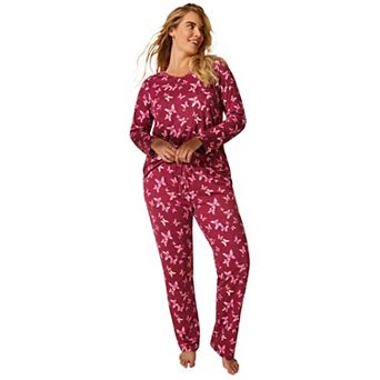 Avenue Women's Plus Size Three-Quarter Sleeve Pajama Set