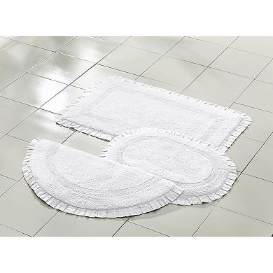 BrylaneHome Rectangle Ruffle Bath Rug