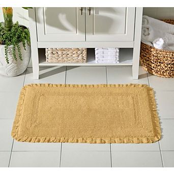 BrylaneHome Rectangle Ruffle Bath Rug