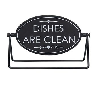 Parisloft Reversible Freestanding Metal Sign - Dishes are dirty / Dishes are clean